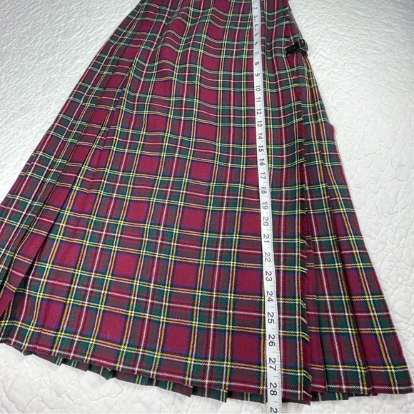 🔥Vintage John Morrison Edinburgh Kilt 100% Wool Tartan Paid Pleated Wrap Skirt - Picture 14 of 15